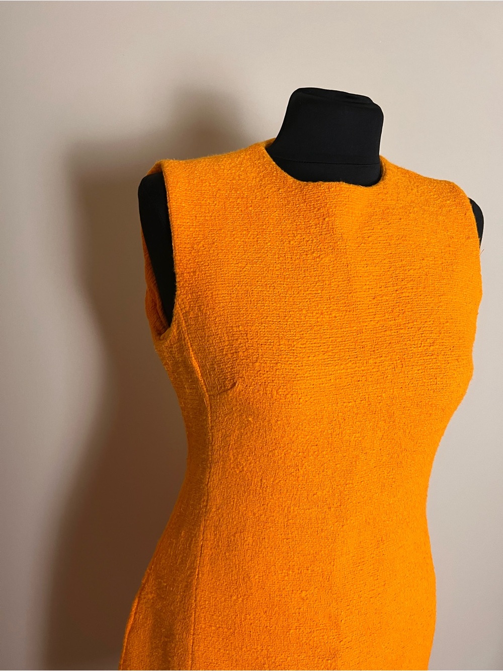 Zara Sleeveless Orange Shift Dress - Bright Orange BOUCLE - Picture 2 of 4